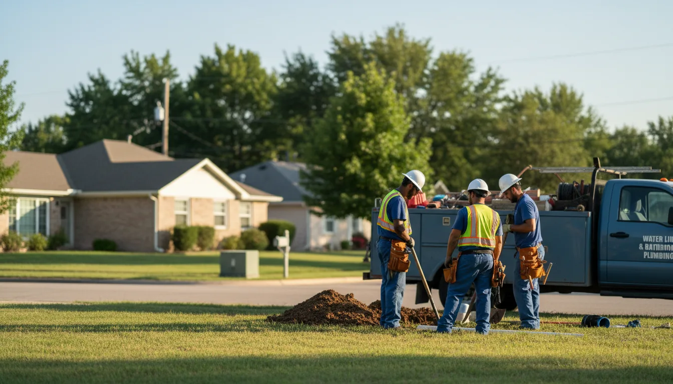 Residential water line and bathroom plumbing service in Newark, AR